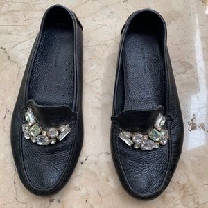 Saks Fifth Avenue Black loafers with Swarovski design size 8.5